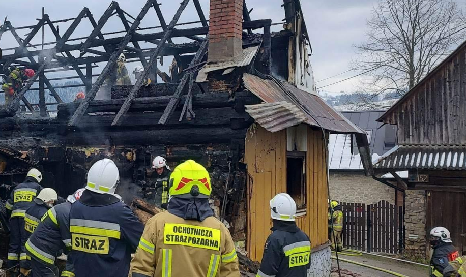 Konina, pożar, Niedźwiedź, limanowa, nie żyje mężczyzna, jedna osoba nie żyje