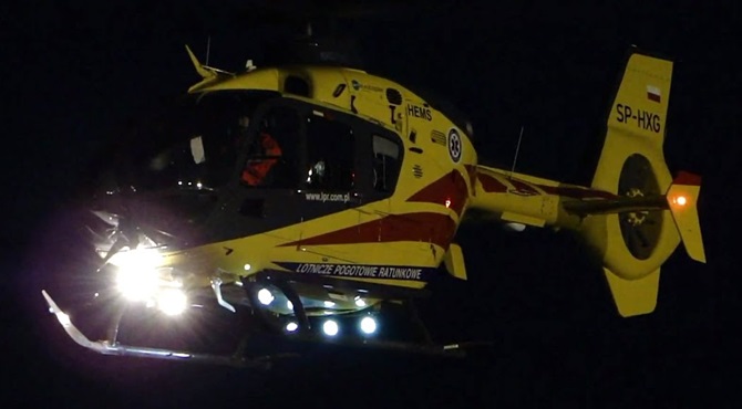 Jadamwola: w samochodzie wybuchła butla z gazem. Do poszkodowanej przyleciał helikopter LPR [AKTUALIZACJA]