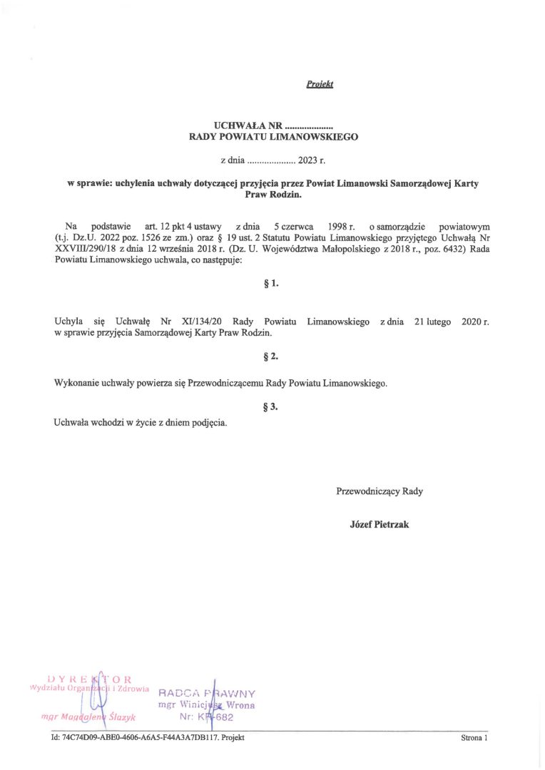 projekt uchwały