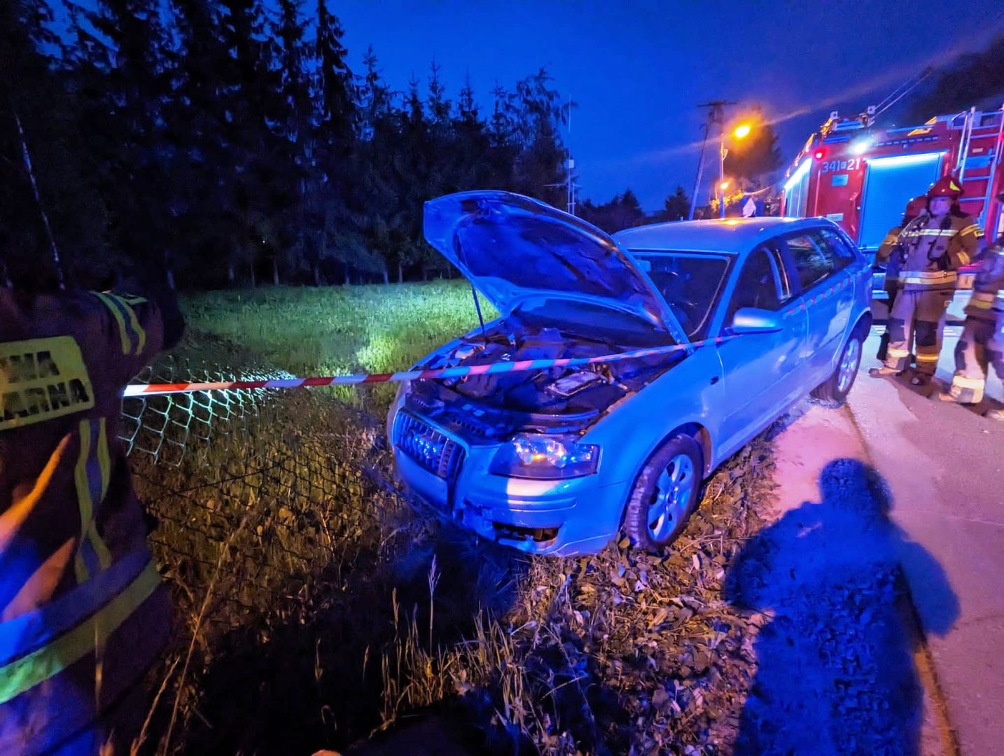 Nowy Sącz samochód wypadł z drogi