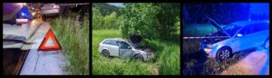 Nowy Sącz, Łososina Dolna, samochód wypadł z drogi