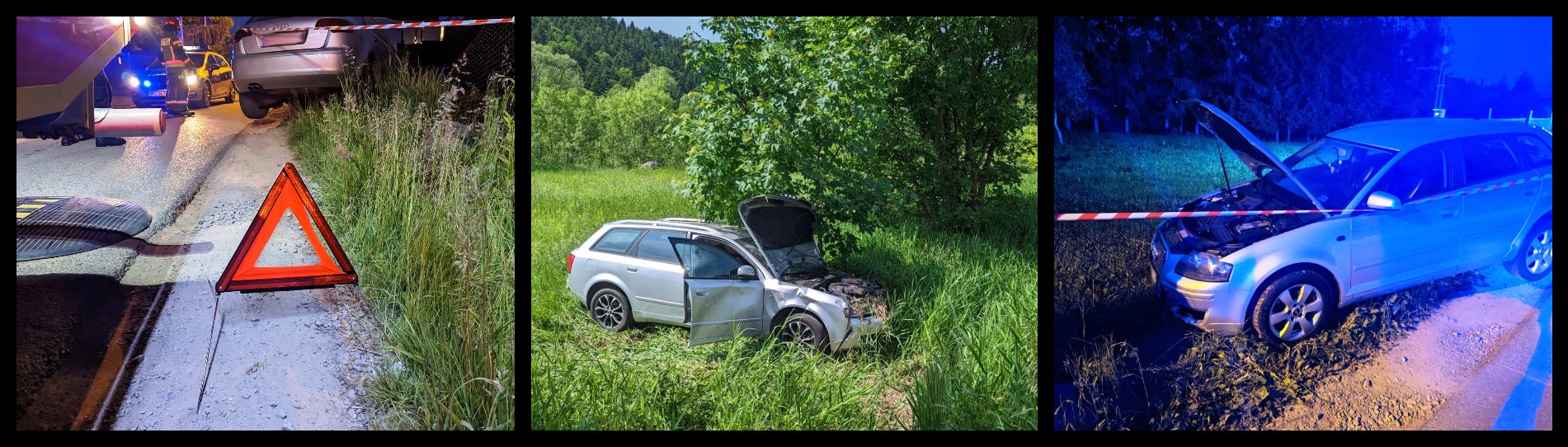 Nowy Sącz, Łososina Dolna, samochód wypadł z drogi