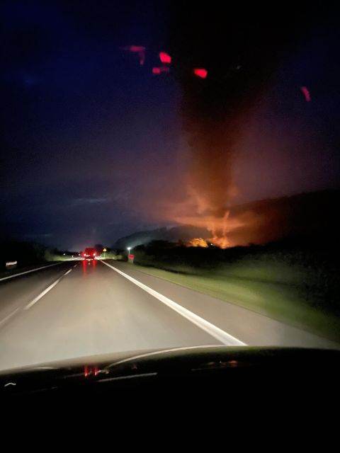 Maszkowice, łuna ognia, elektrośmieci
