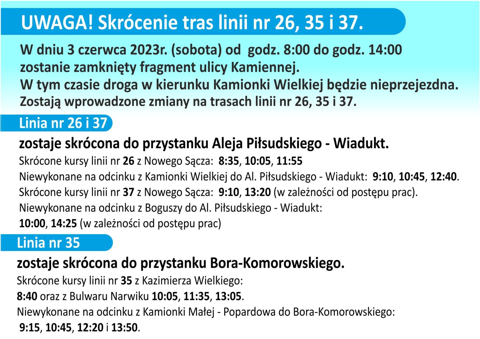 MPK Nowy Sącz - informacja