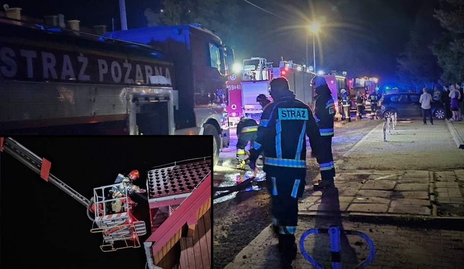 nocne działania służb, pożar Domu Dziecka w Klęczanach, Nowy Sącz