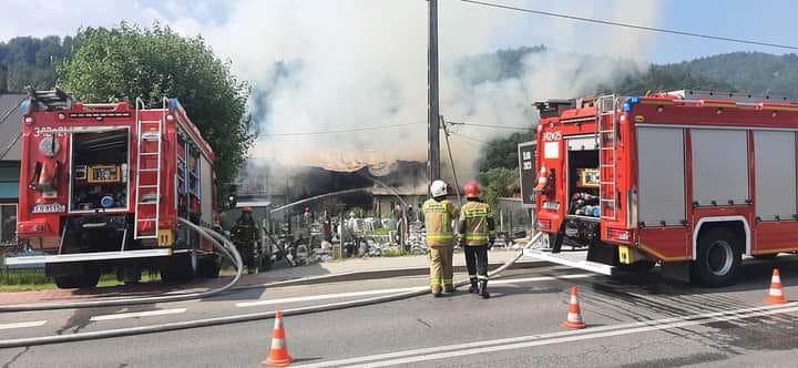 Jazowsko, pożar budynku