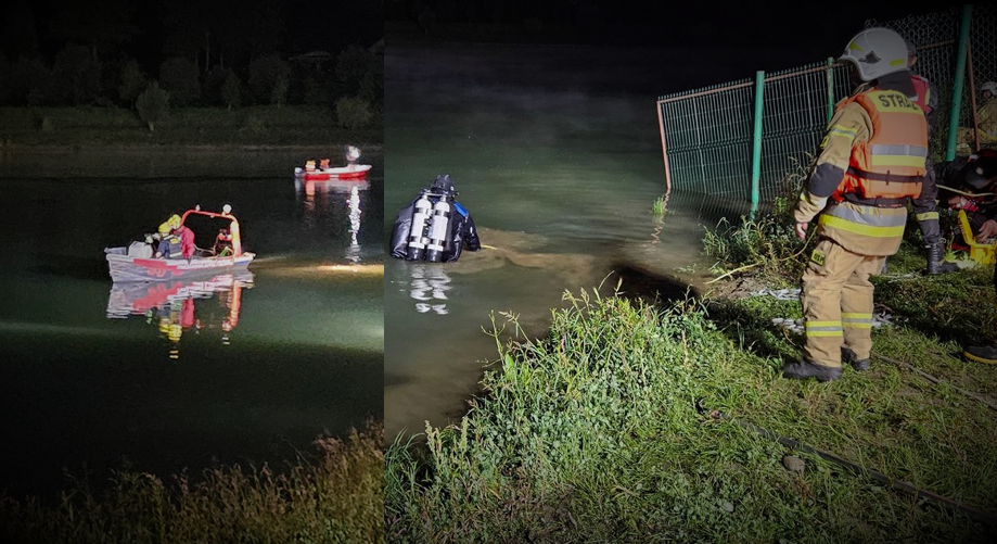 Kąpielisko Chorwacja, poszukiwania. nocne poszukiwania topielca, policja, ZRM, straż pożarna