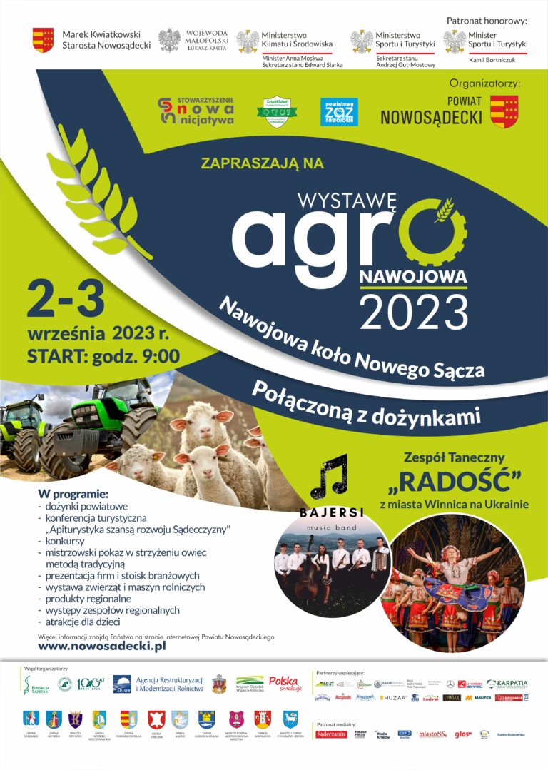 AGRO i powiatowe dożynki w pierwszy weekend września w Nawojowej – zapraszamy!