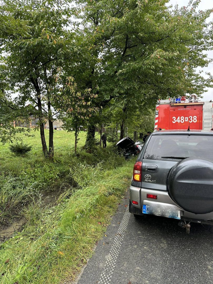 Siedlce, samochód wypadł z drogi