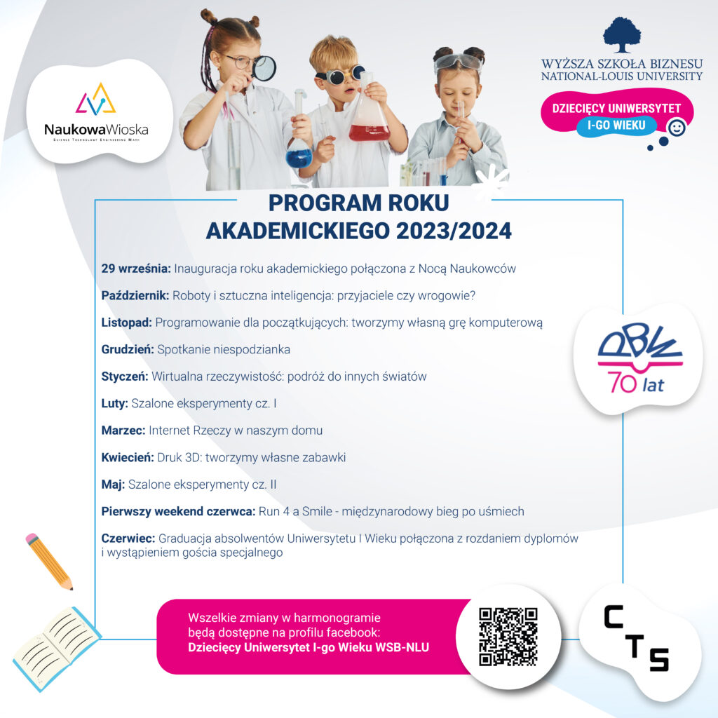 zapisy na kolejną edycję Dziecięcego Uniwersytetu I-go Wieku WSB-NLU

