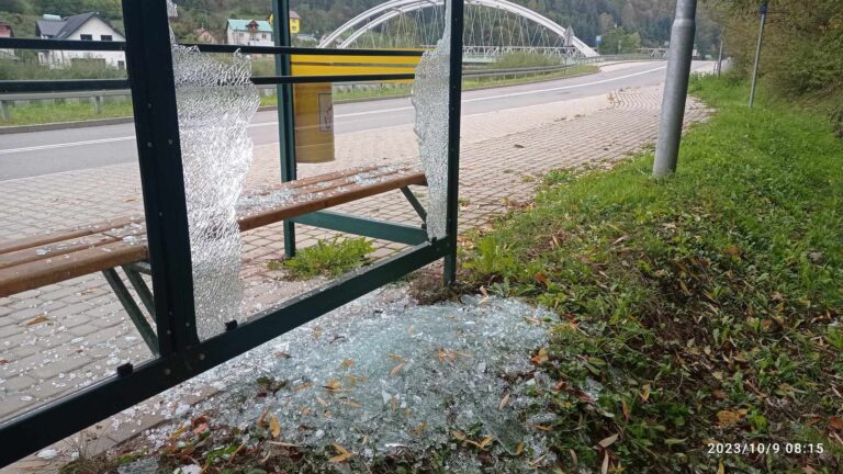Muszyna. Strzelał do przystanków z wiatrówki. Wszystko nagrały kamery