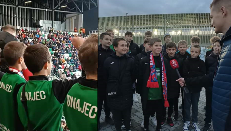 Młodzi gracze Dunajca Nowy Sącz obejrzeli mecz Ligi Europy. Raków – Sporting 1:1