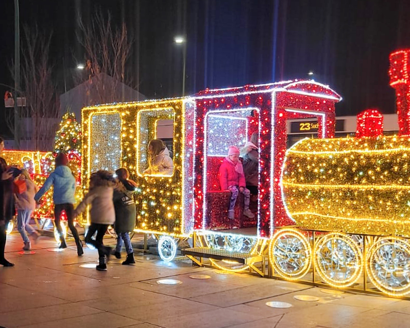 Świąteczny pociąg, Nowy Sącz, Galeria Trzy Korony, zdjęcia