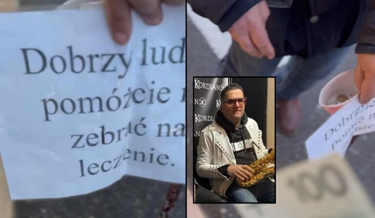 Nowy Sącz. Kordian wręczył „drobniaki” choremu i zaapelował do swoich odbiorców
