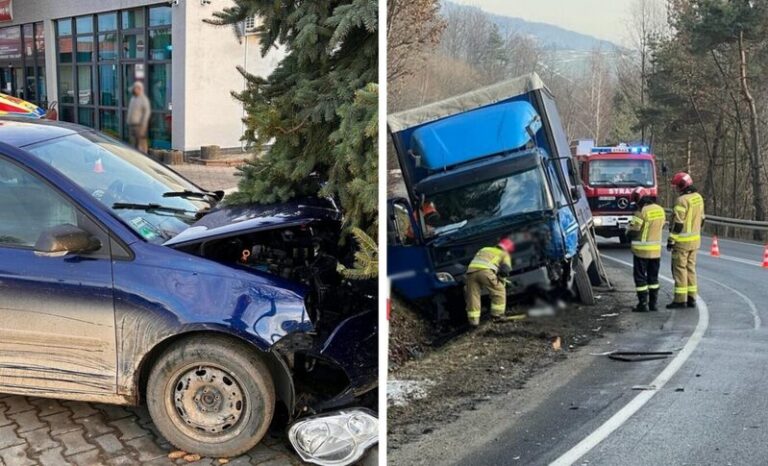 Grybów / Biała Niżna. Dwa incydenty z udziałem kierowców. Jedna osoba w szpitalu