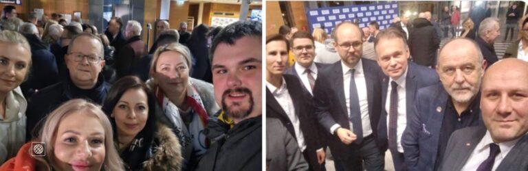 Sądeccy politycy PiS w gmachu TVP. Partia Kaczyńskiego nie godzi się na zmianę władz w publicznych mediach