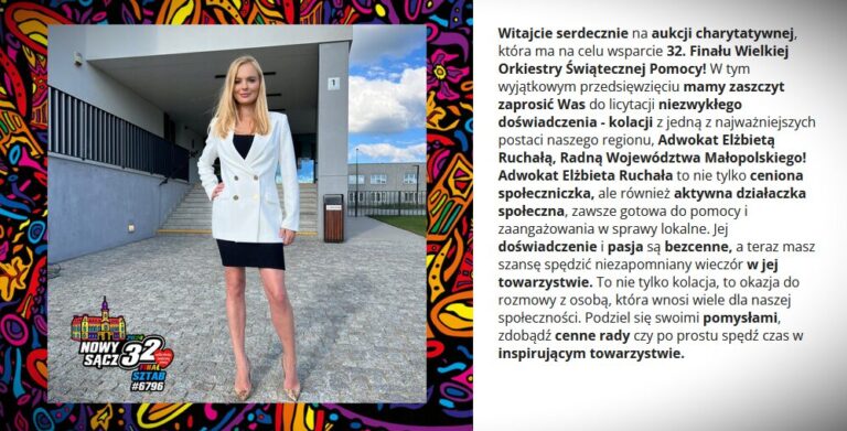 Nowy Sącz. Kto na kolację z radną Województwa Małopolskiego Adwokat Elżbietą Ruchałą?