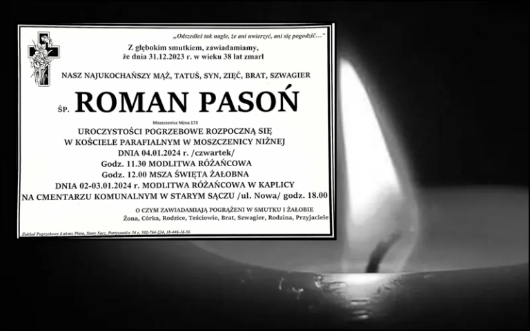 Pogrzeb Śp. Romana Pasonia odbędzie się 4 stycznia