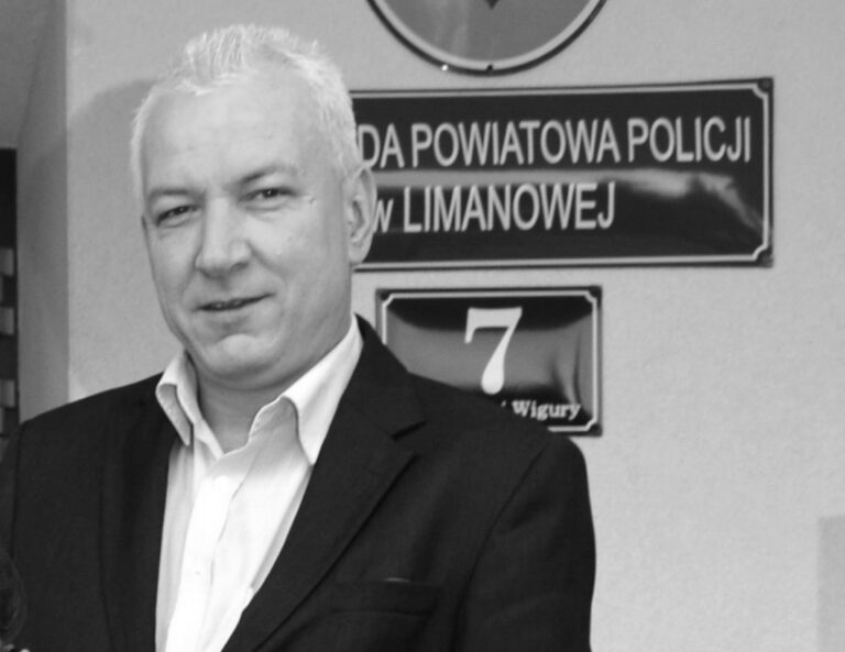 Limanowscy policjanci żegnają swojego kolegę Andrzeja Śmierciaka