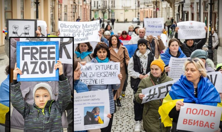 Nowy Sącz. Przemierzyli ulicę Jagiellońską, aby przypomnieć o rosyjskiej agresji [ZDJĘCIA]