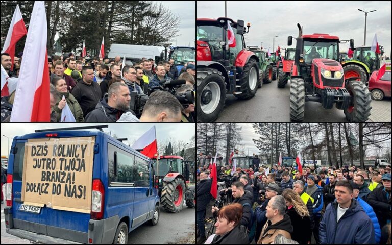 Protest rolników w Nowym Sączu. ,,Dość jałmużny i zielonego (nie) ładu!” [FOTORELACJA]
