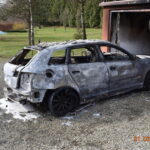 podpalony samochód