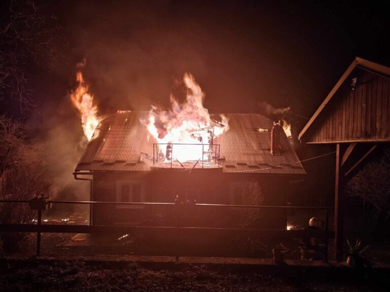 Strażacy walczyli z pożarem domu w Kamionce Wielkiej