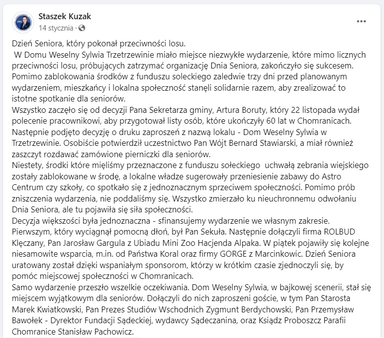 Chomranice Dzień Seniora