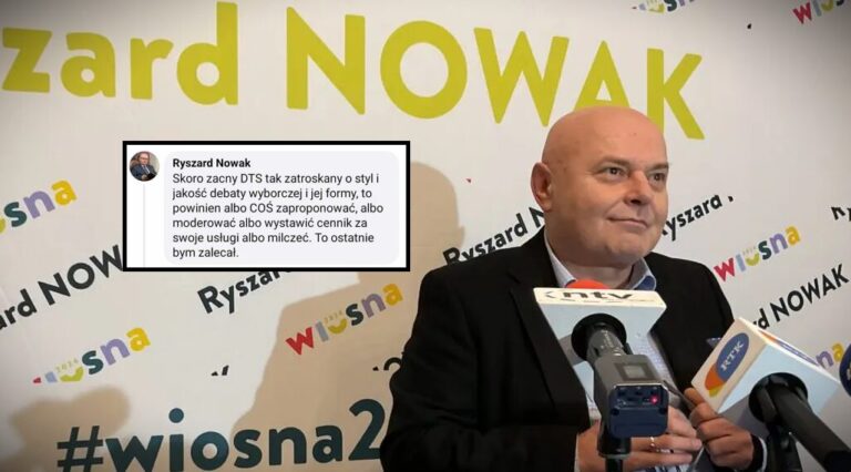 Ryszard Nowak i jego sugestia dla DTS24: „Zalecałbym milczenie”