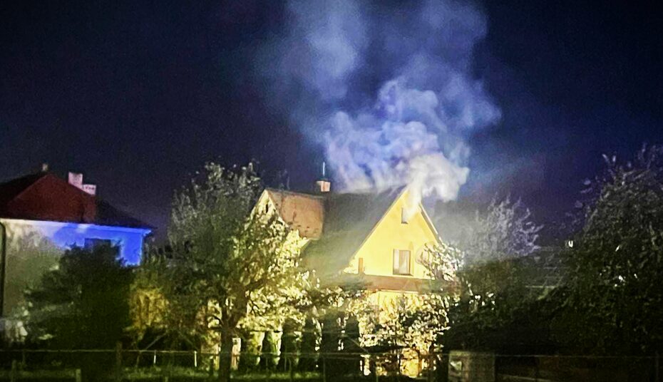 pożar domu, Mszana Dolna
