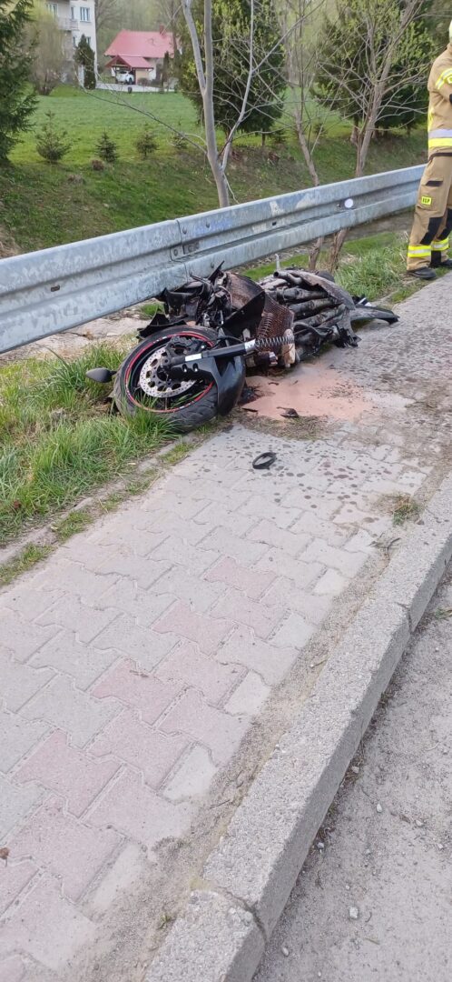 wypadek motocyklisty, Korzenna