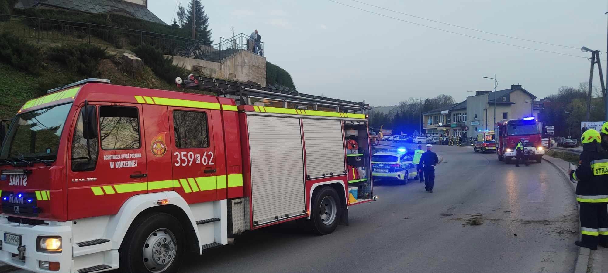 wypadek motocyklisty, Korzenna
