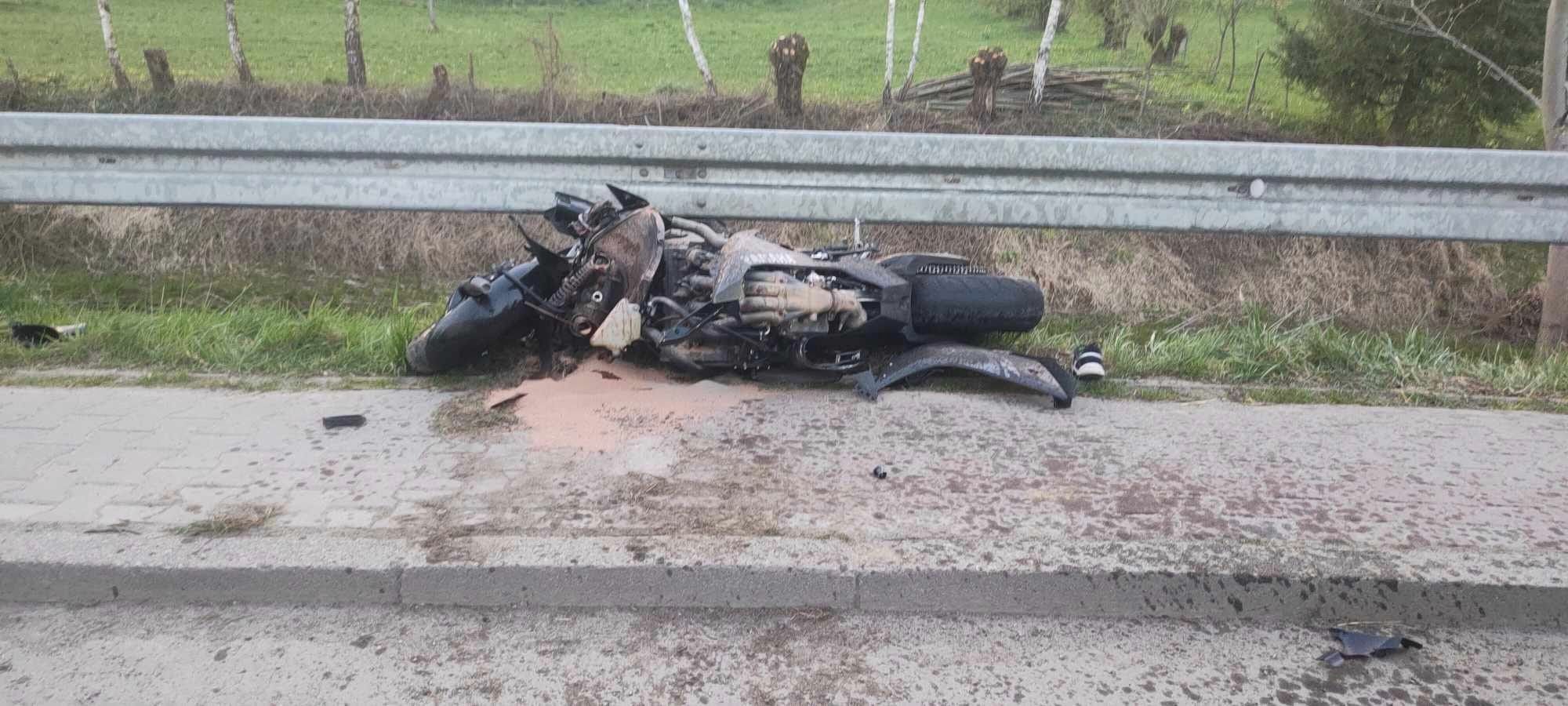 wypadek motocyklisty, Korzenna