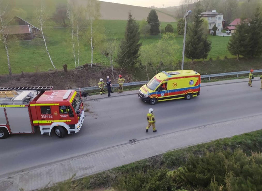 wypadek motocyklisty, Korzenna