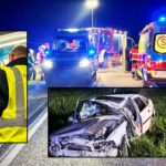 Witowice Górne, wypadek, dwie osoby poszkodowane, LPR, karetka, policja, droga krajowa nr 87 zablokowana