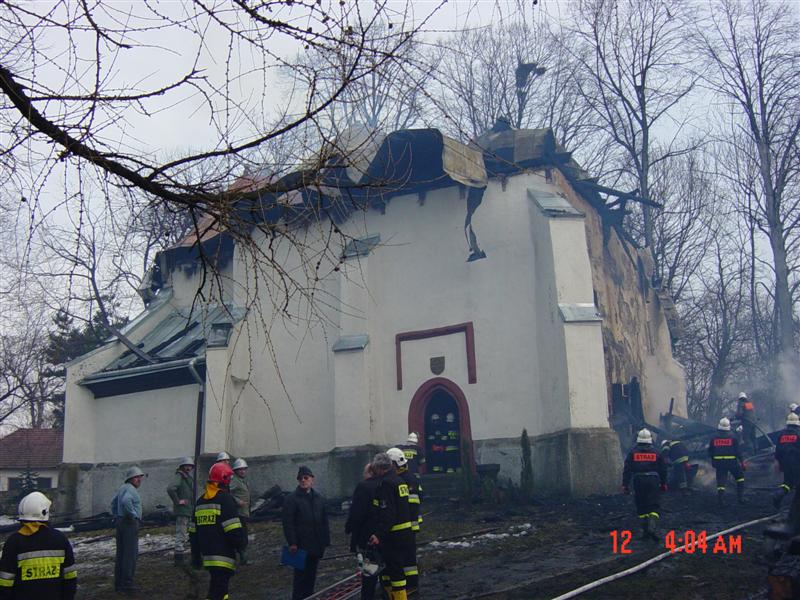 Zbyszyce, pożar kościoła