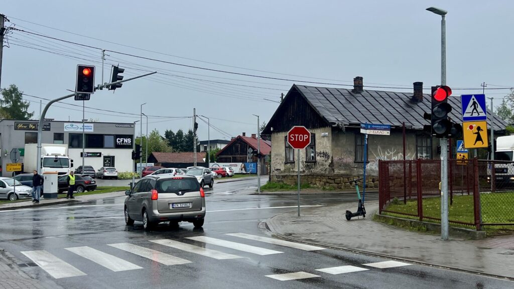 Skrzyżowanie ulic Zielonej i Grunwaldzkiej