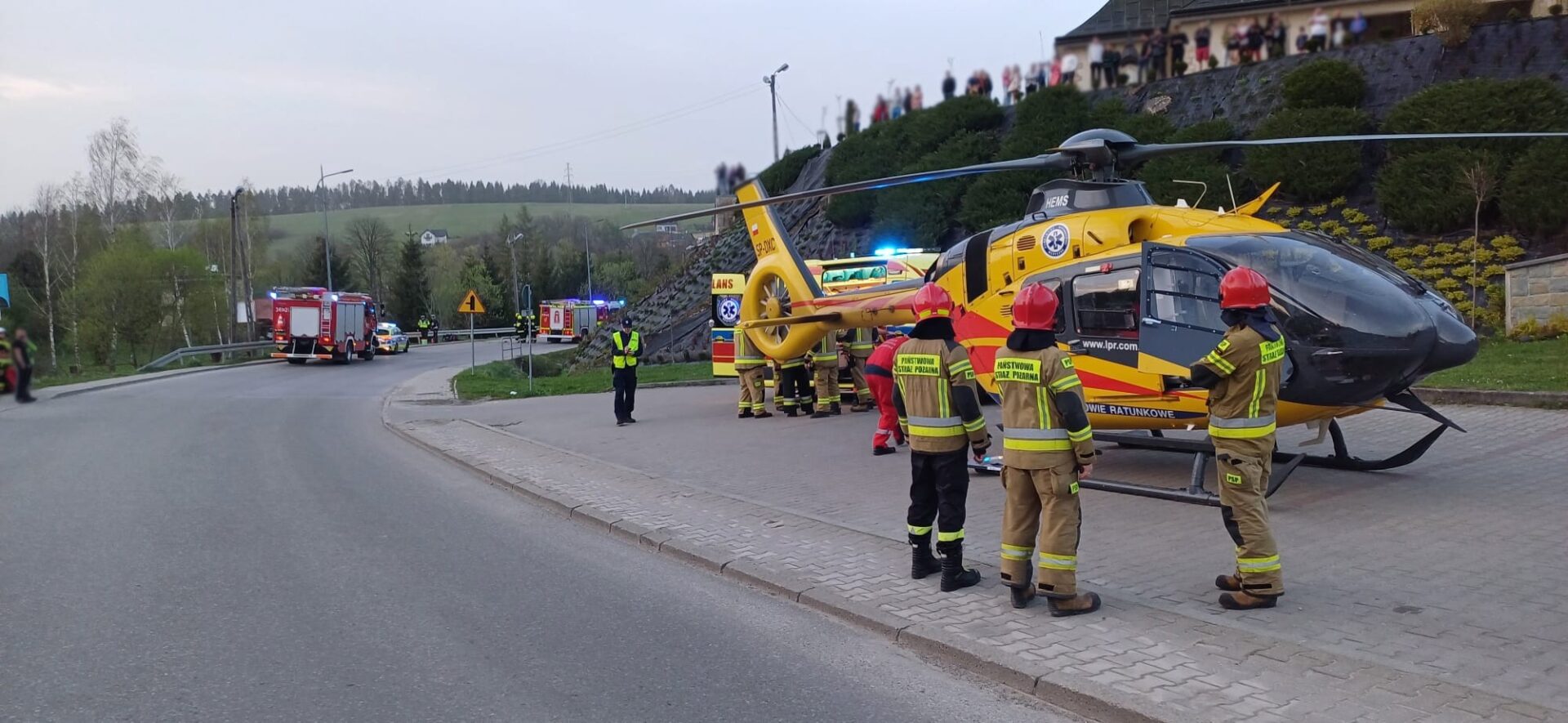 wypadek motocyklisty, Korzenna