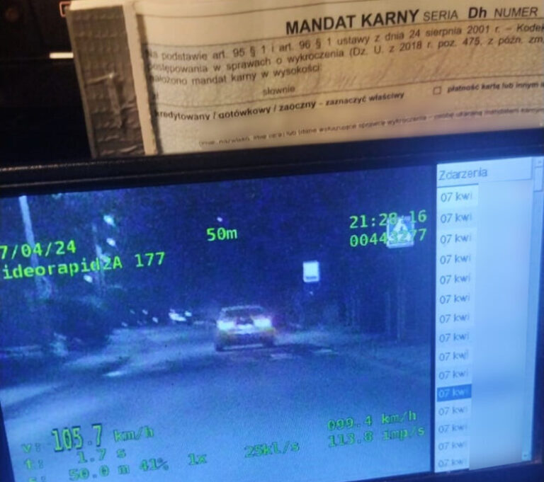 Kierowca volkswagena urządził nocny rajd ulicą Kilińskiego. 144 km/h kosztowało go 2,5 tys. zł