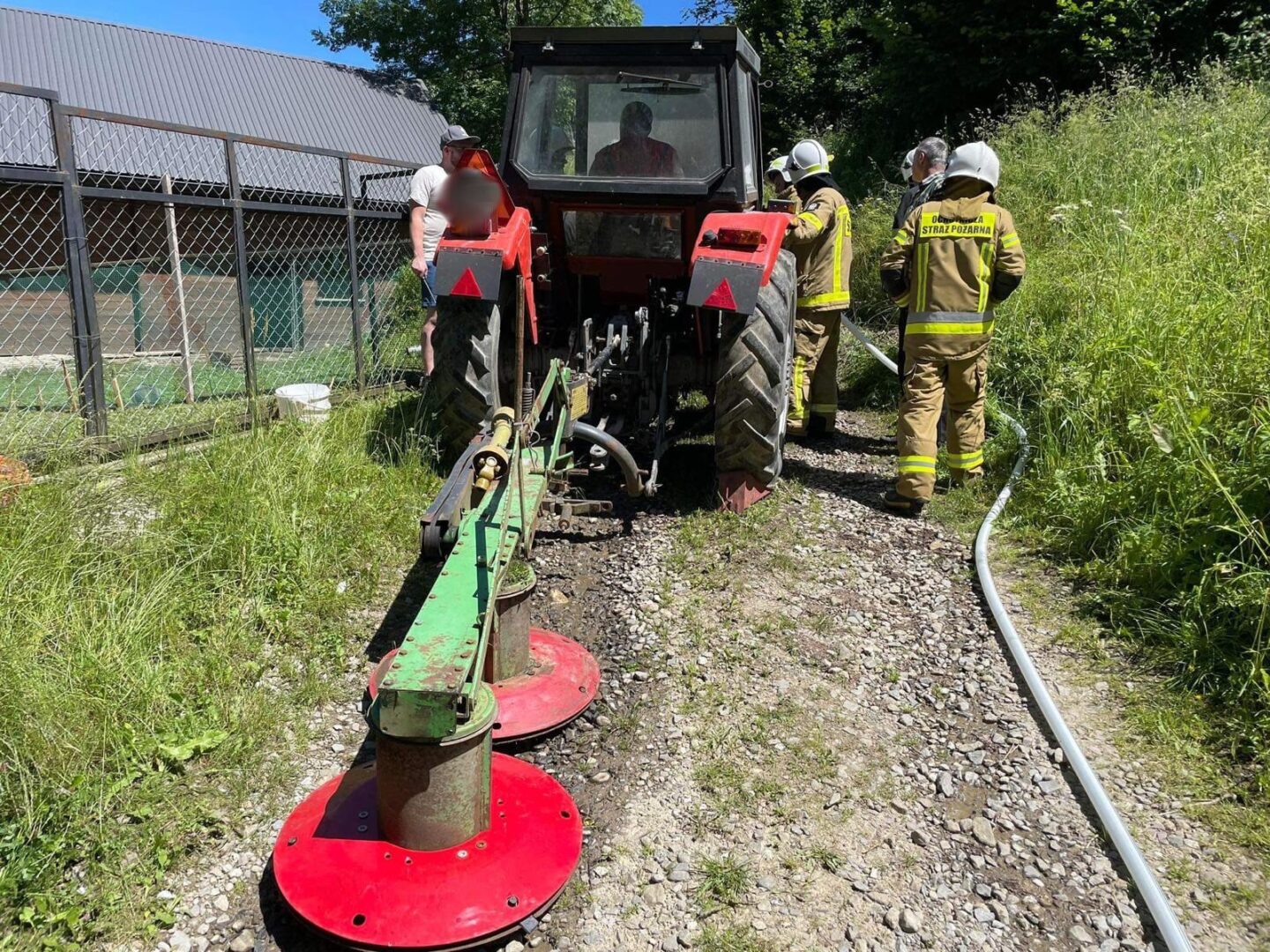 Zabrzeż, pożar traktora