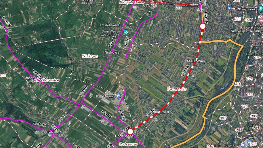 droga powiatowa Chełmiec - Naszacowice
