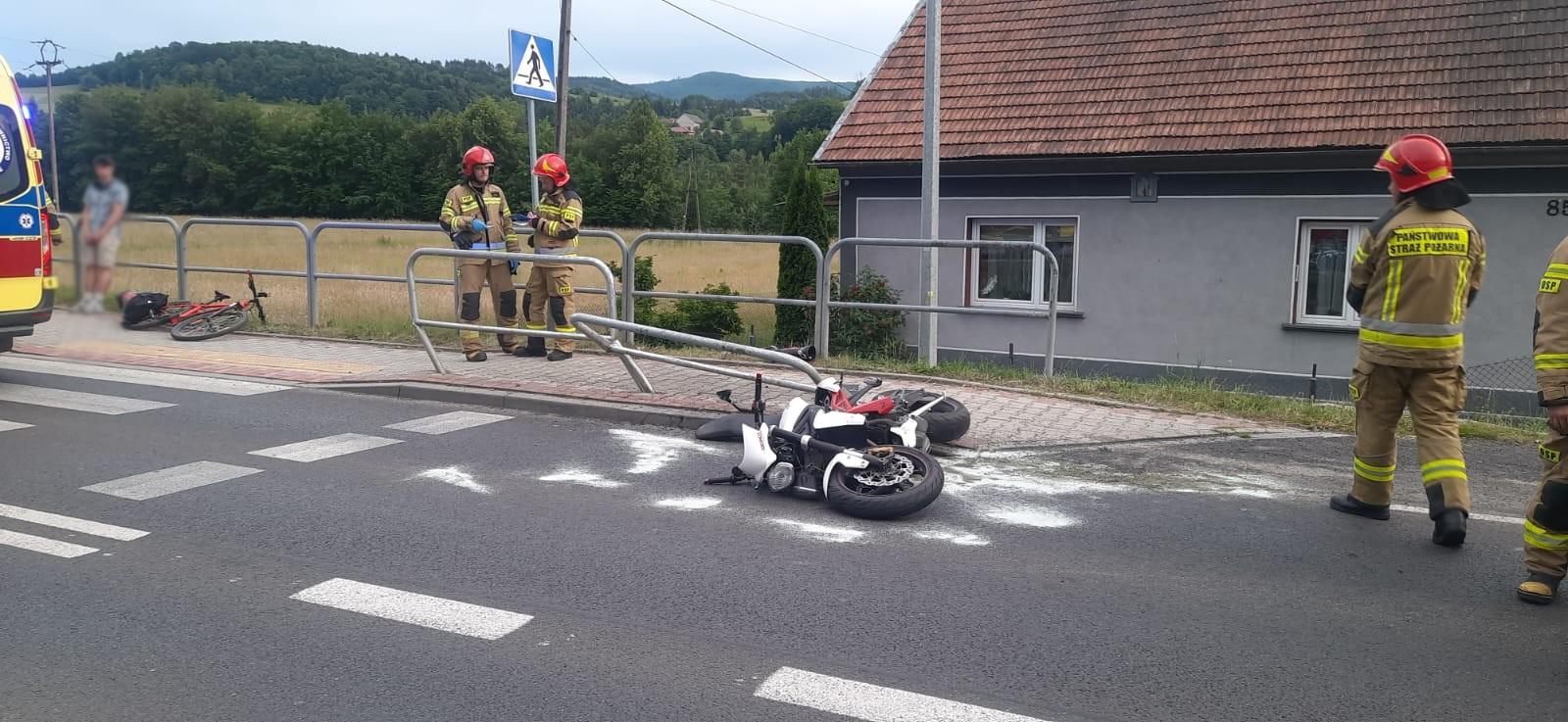 Frycowa, wypadek motocyklisty