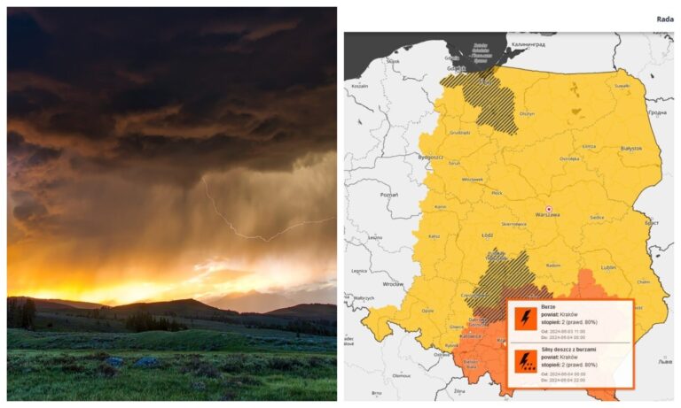 Silny deszcz, burze, wzrost poziomu wód. Służby w gotowości