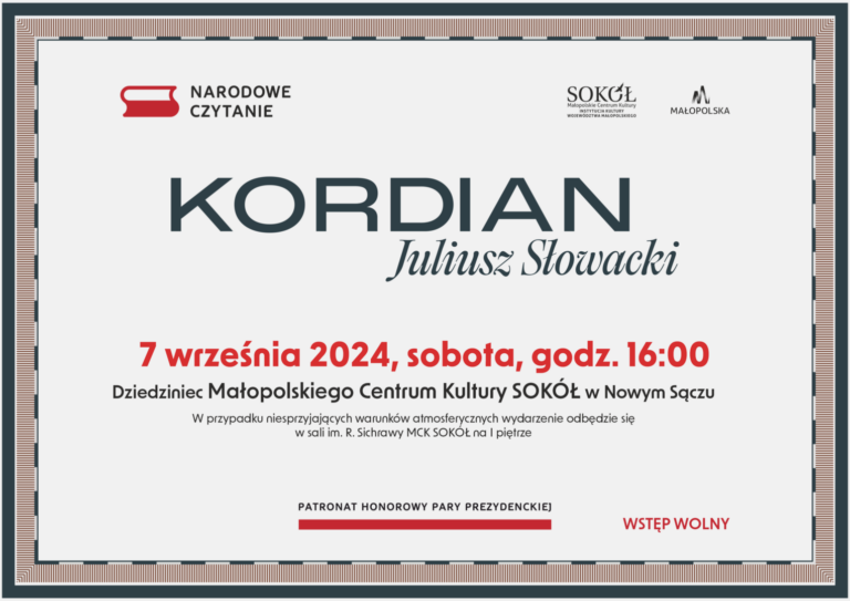 Zapraszamy do SOKOŁA w Nowym Sączu na 13. Narodowe Czytanie!