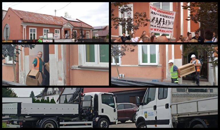 Szkoła w Stadłach została „wyprowadzona” w asyście policji. „Bez dialogu nie ma zaufania”