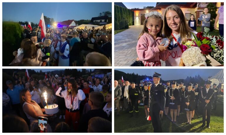 Kłodne. ,,Jesteś naszą dumą”! Wzruszające przywitanie w rodzinnej miejscowości Klaudii Zwolińskiej