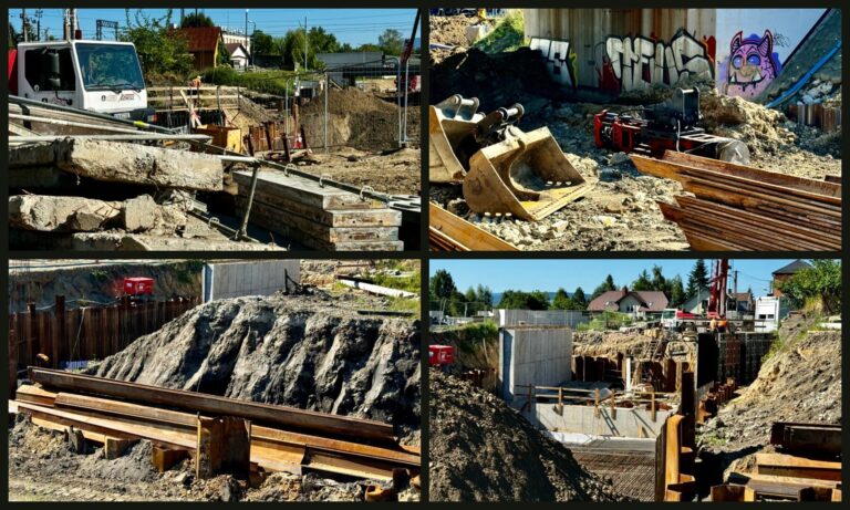 Nowy Sącz. Tony betonu wypełniają głębokie wykopy [ZDJĘCIA]
