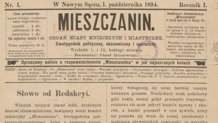 130 lat temu ukazała się pierwsza gazeta w Nowym Sączu