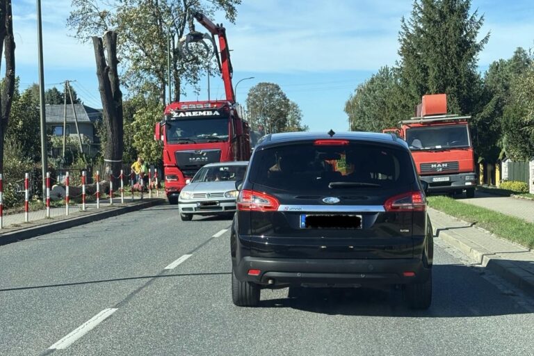 Wycinka drzew na Nawojowskiej. Spore utrudnienia w ruchu