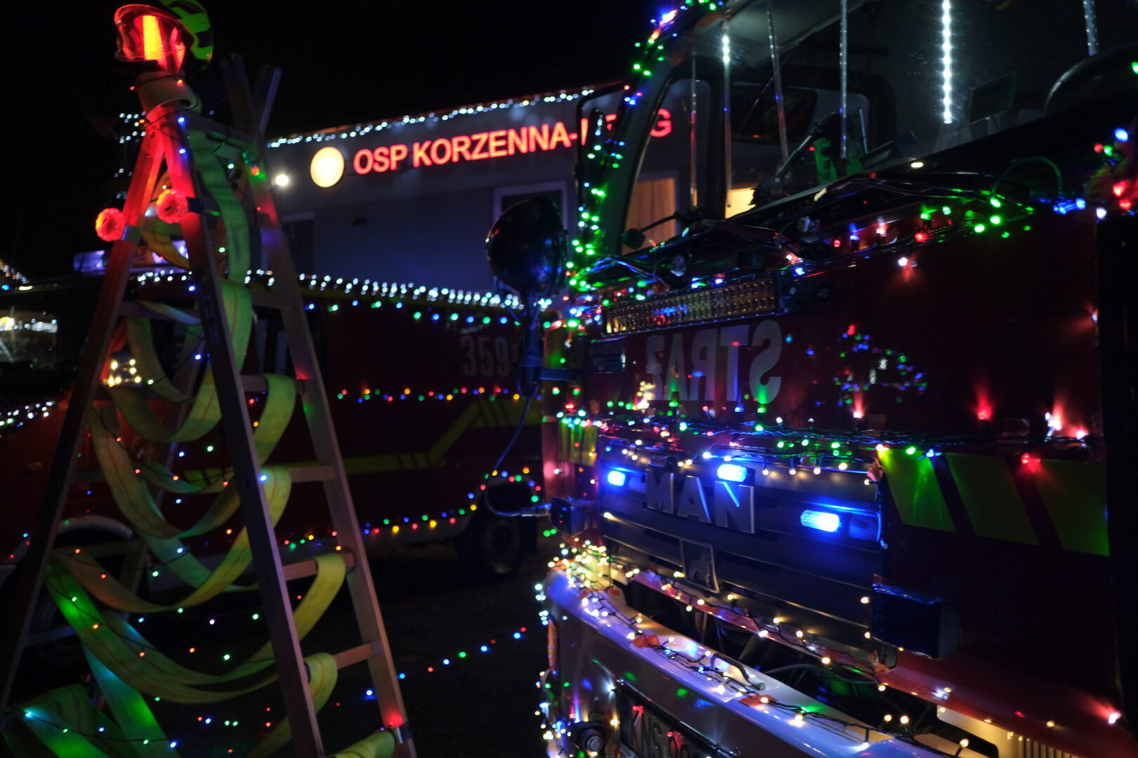 OSP Korzenna, strażackie choinki, Mikołaj